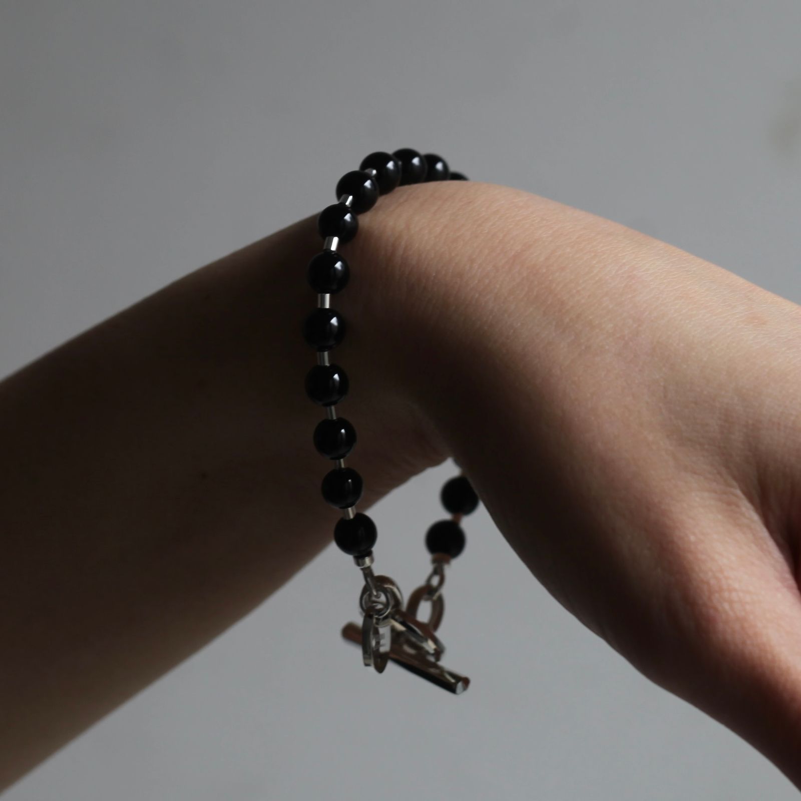 【お取り寄せ注文可能】Stone Ball Chain Bracelet(BLACK)