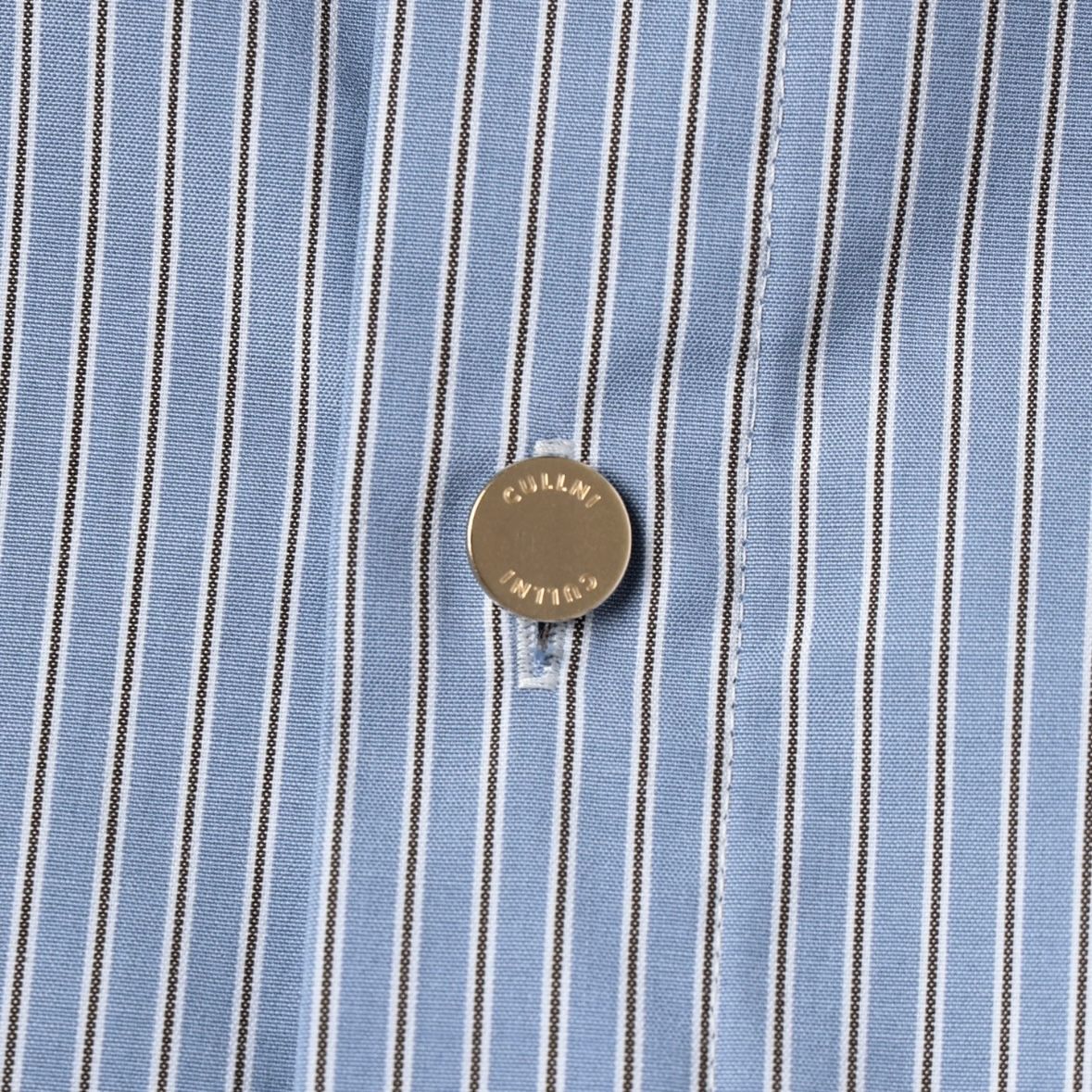 【残り一点】High Count Broad Embroidery Patch Short Sleeve Stripe Shirt