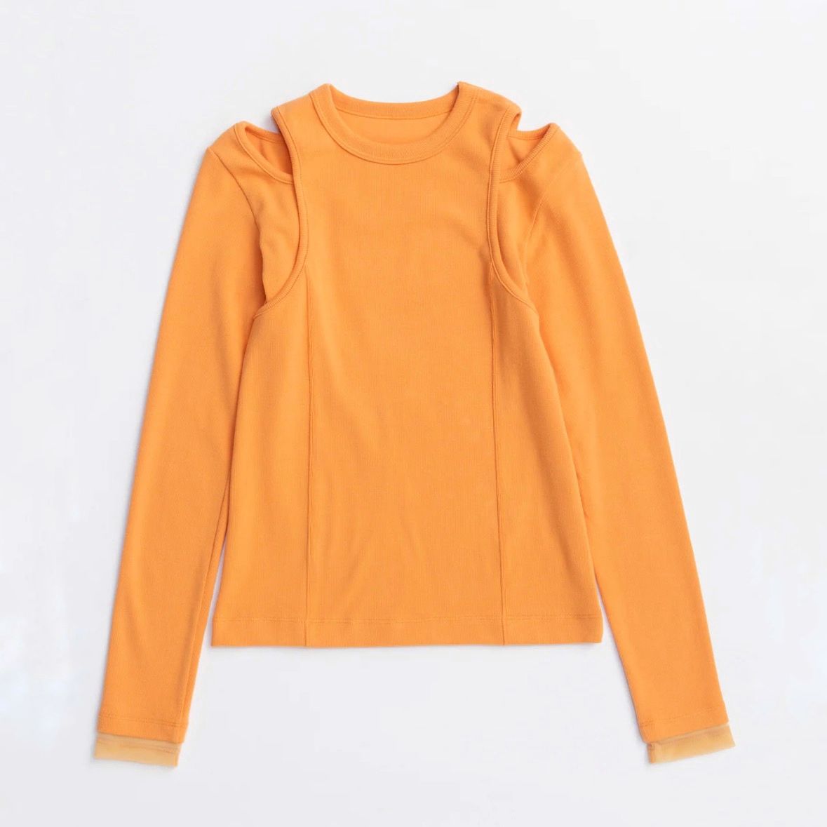 【残り一点】Shoulder Slit Rib Top