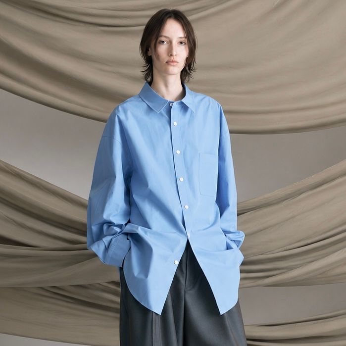 【残り一点】120 / 2 Suvin Cotton Typewriter Prime-Over Shirt Coat