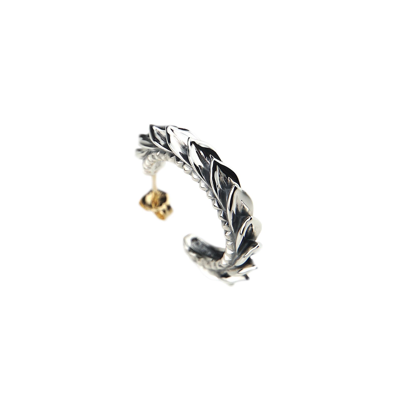【お取り寄せ注文可能】Leaves Hoop earring(SILVERxGOLD)