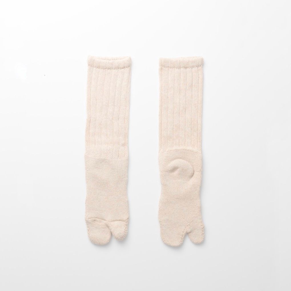 【再販売通知受付可能】Tabi Pile Socks(HEATHER BEIGE)