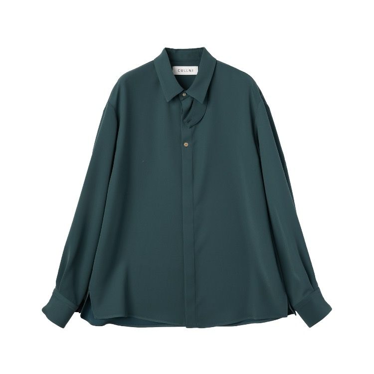 【残り一点】Double Cloth Twill Front Fly Chin Tab Shirt
