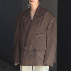 【残り一点】Round Big Shoulder Wool Flannel Jacket