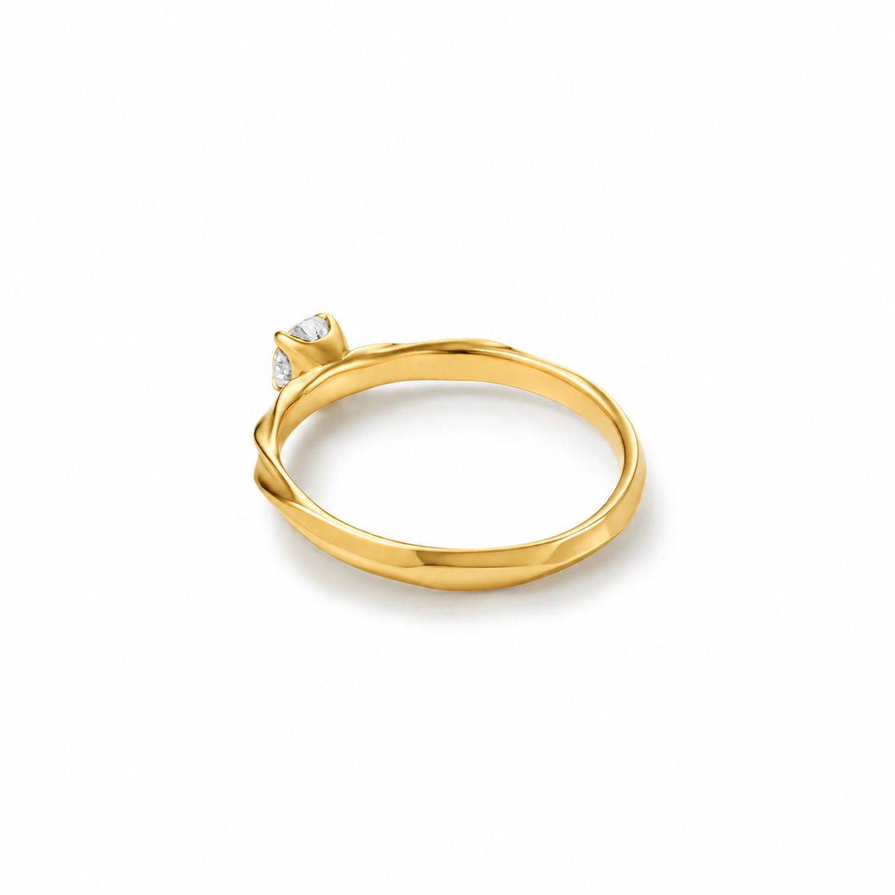 【お取り寄せ注文可能】Half Twist Ring W / Dia(K18 YELLOW GOLD)