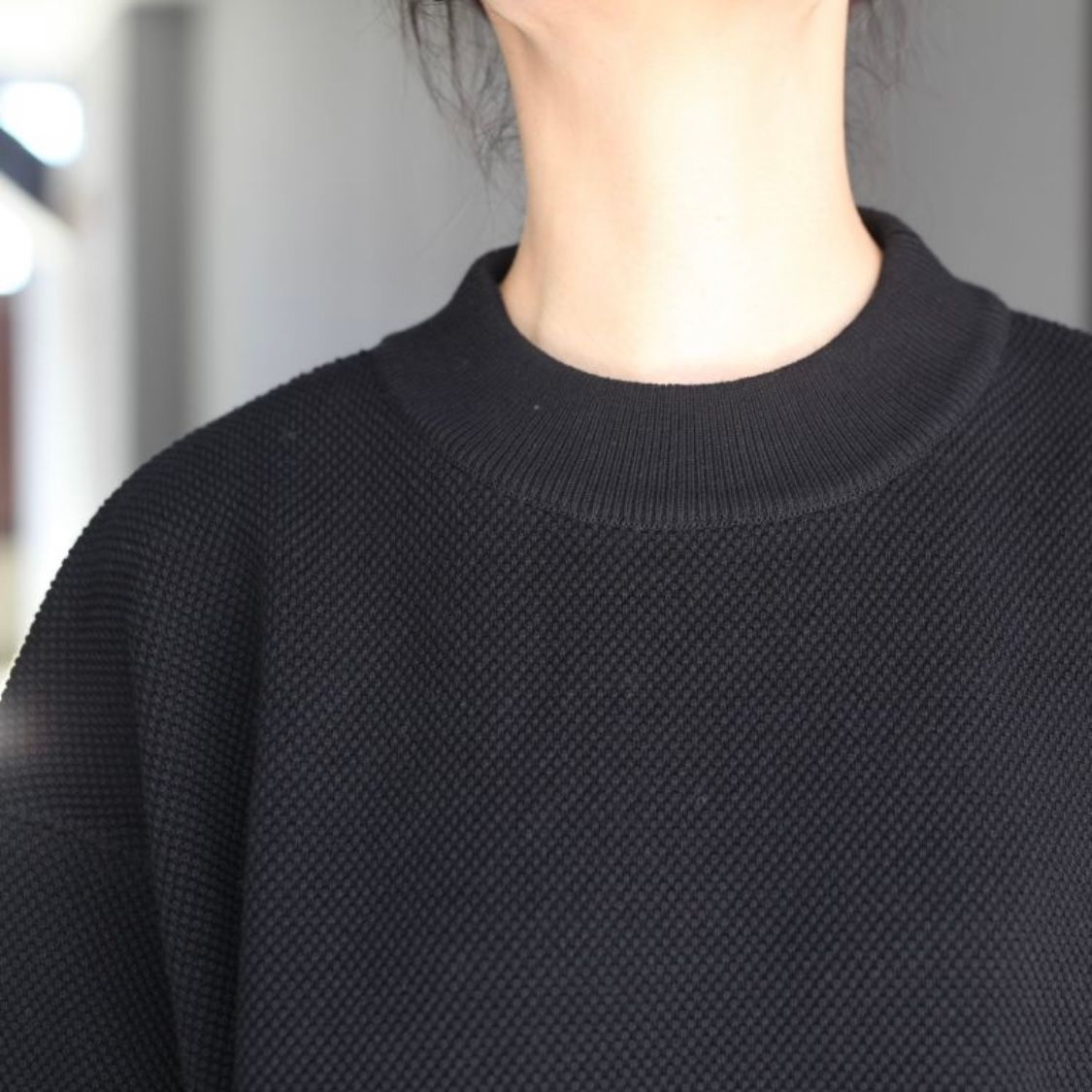 【残りわずか】Moss Stitch Moc Neck L/S Sweat