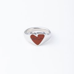 【お取り寄せ注文可能】Heart Stone Ring(RED×SILVER)