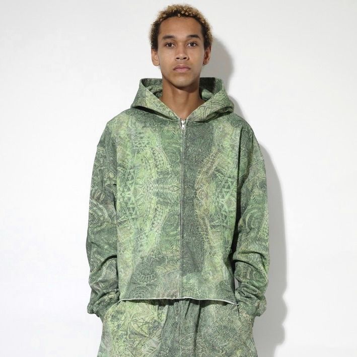 【残り一点】Cut Off Wide Zip Sweat Hoodie