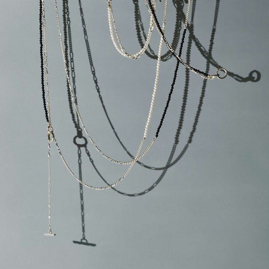 【お取り寄せ注文可能】Clash Mix Chain Necklace(WHITE)
