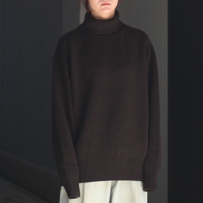 【残りわずか】Extra Fine Wool Warm Knit Turtle Neck LS