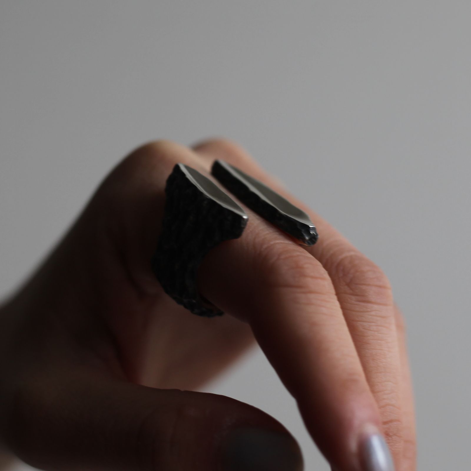 R-100 fusion - sterling silver combination ring