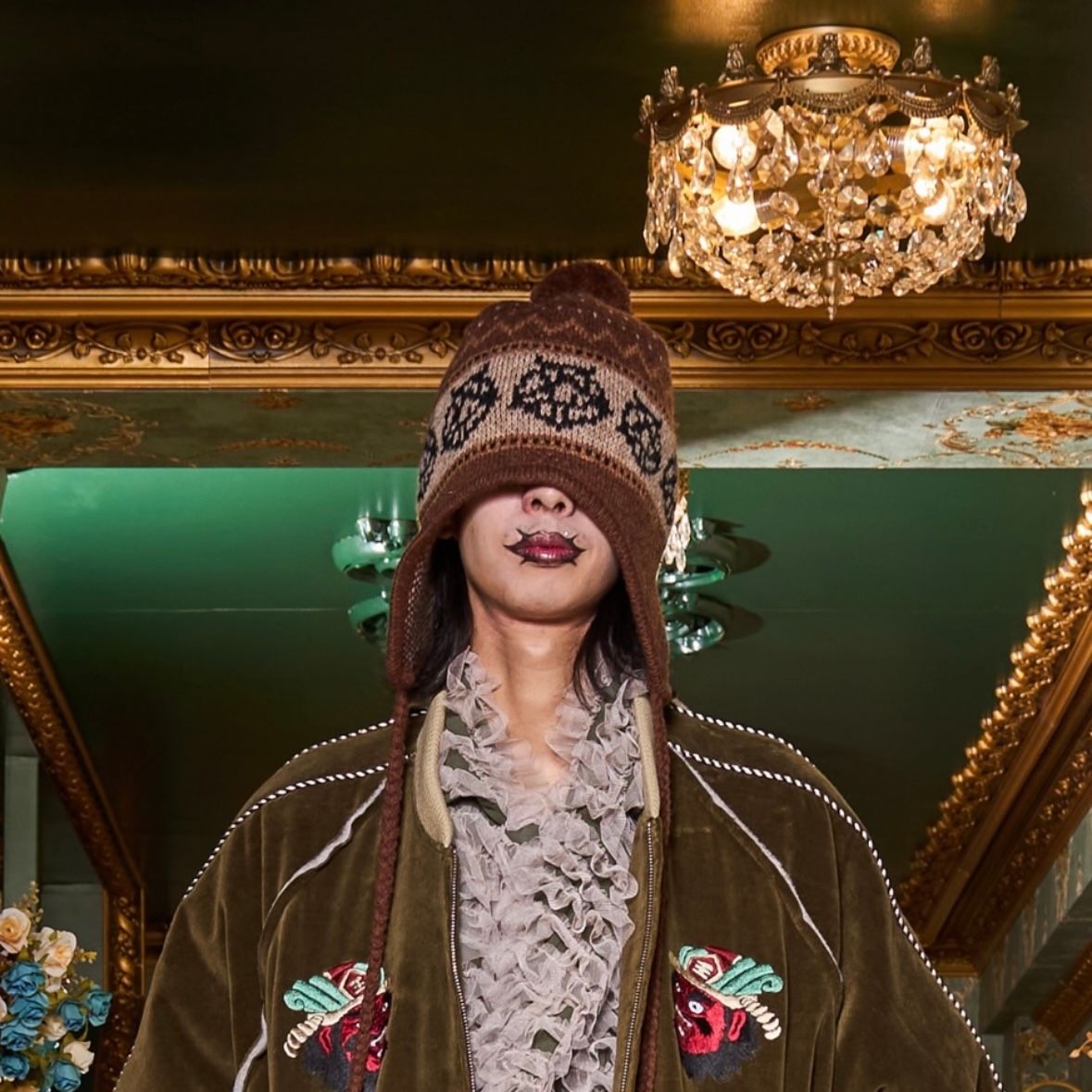 【残り一点】Wool Knit Flap Pompom Beanie