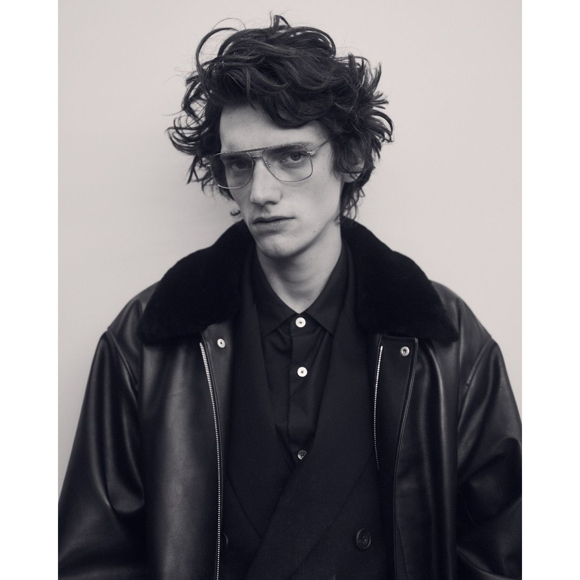 【残りわずか】Mouton Collar Sheep Leather Zip Jacket