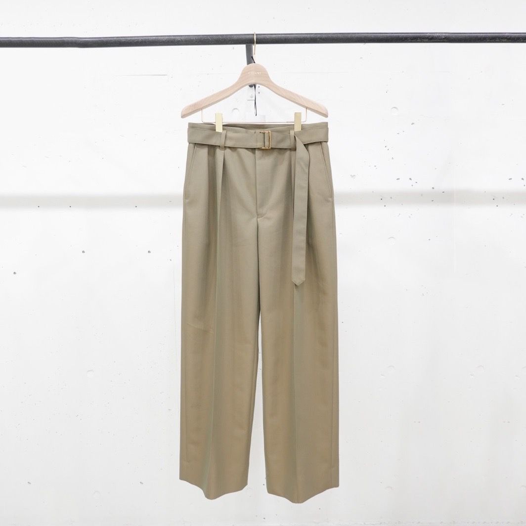 CULLNI - 【残り一点】Chambray Tuck Wide Pants with Long Belt