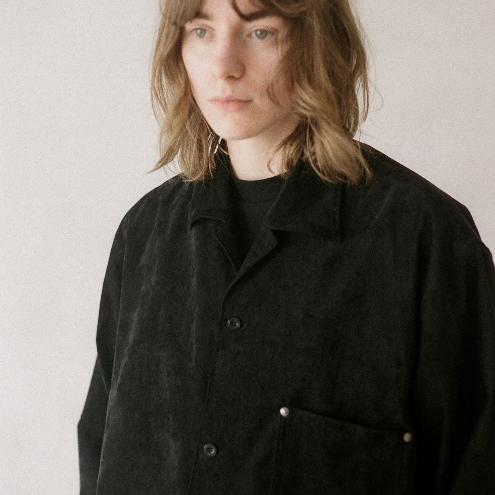 【残り一点】Open Collar Velvet Shirt