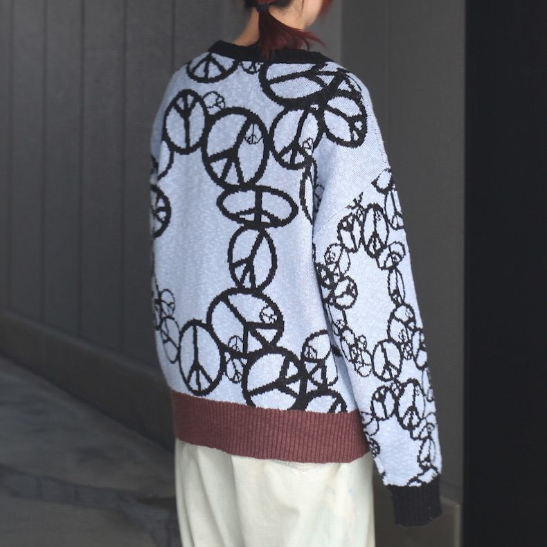 【残り一点】 Peace Crewneck Knit