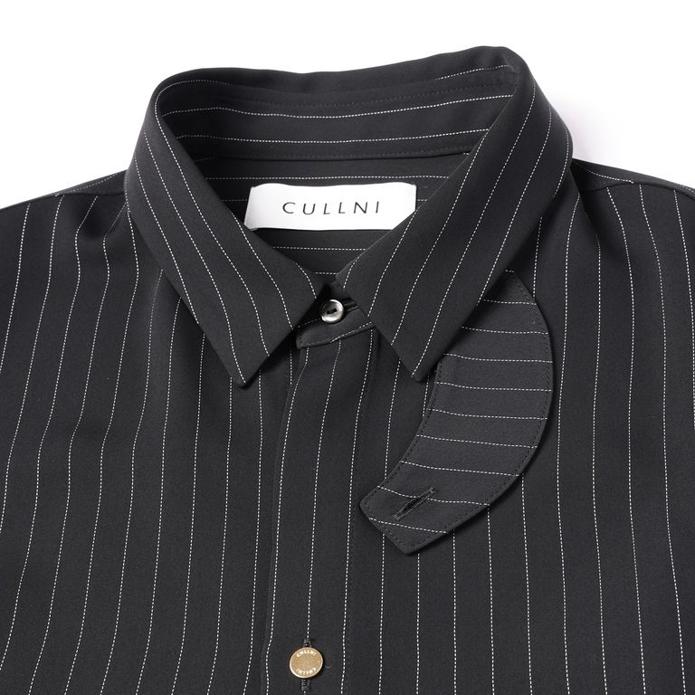 CULLNI - 【残り一点】Double Satin Stripe Chin Tab Shirt | ACRMTSM 