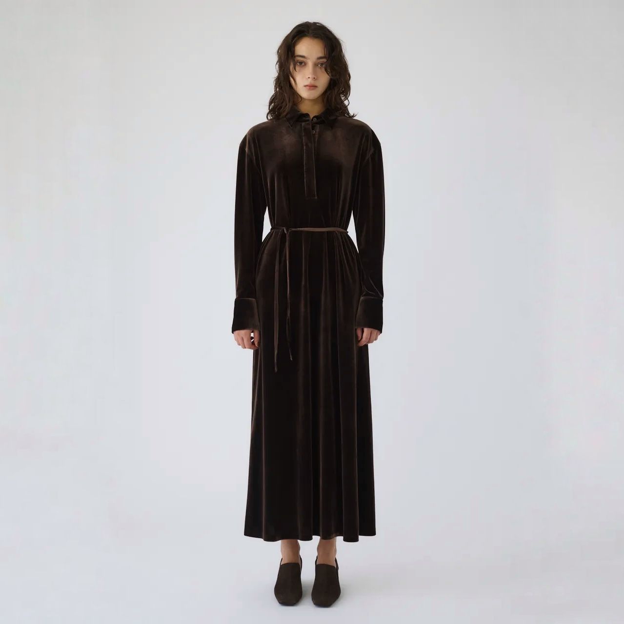 【残り一点】Velour Shirt Dress