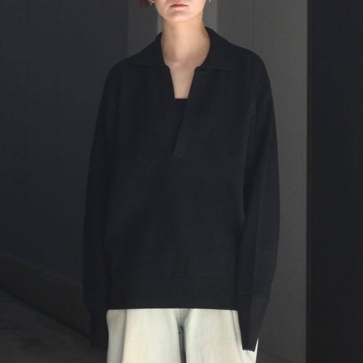 【残りわずか】Extra Fine Wool Knit Skipper LS