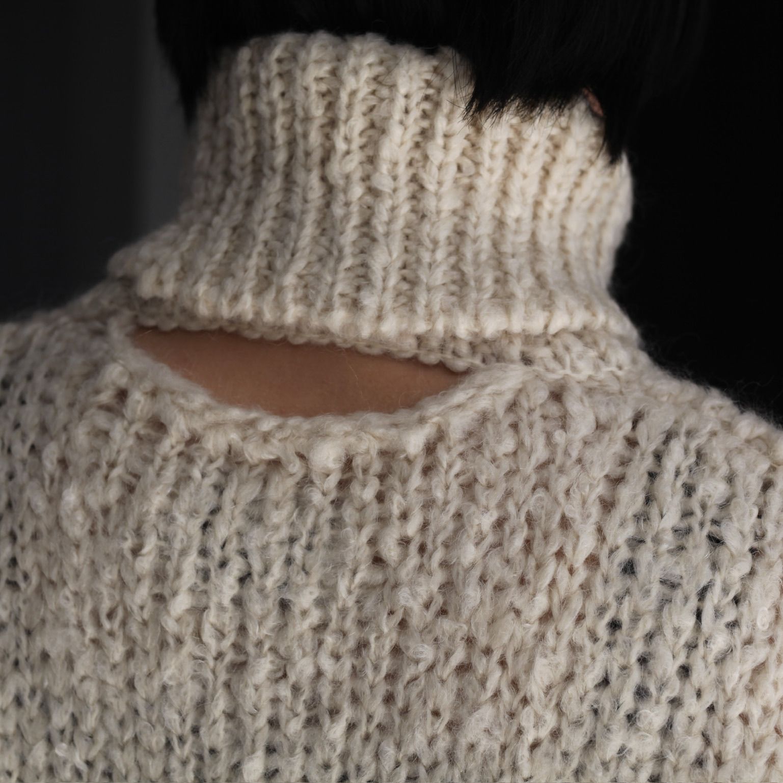 stein - 【残り一点】Mohair Wool Loose Knit Turtle Neck LS