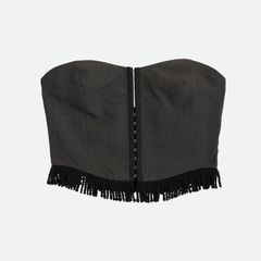 【残り一点】Check Fringe Bare Bustier