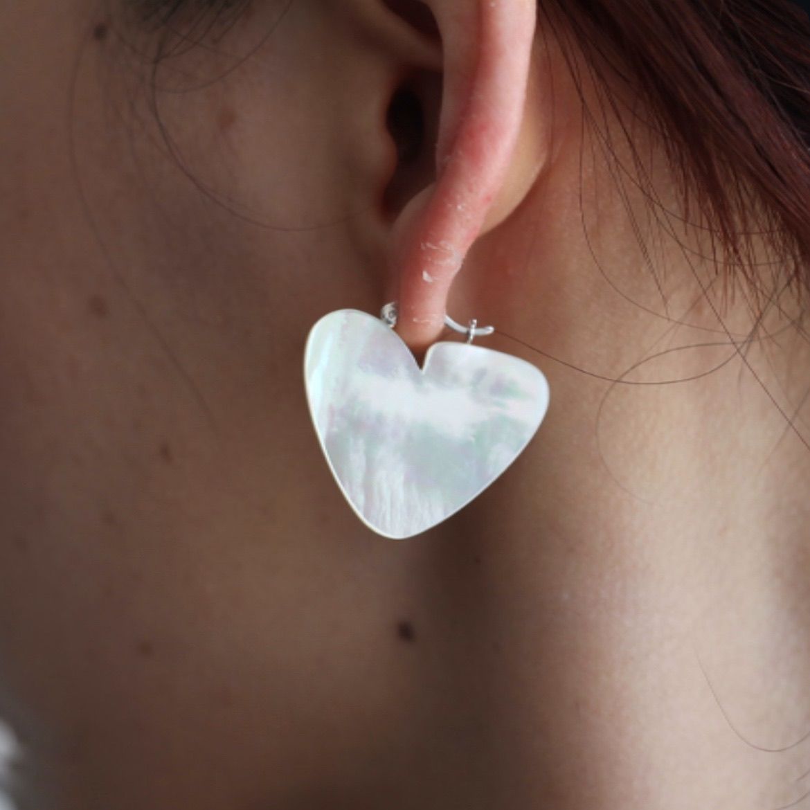 【残り一点】How Raw Heart Plate Earrings(両耳用）