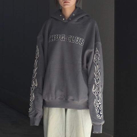 【残り一点】Leather Flame Hoodie