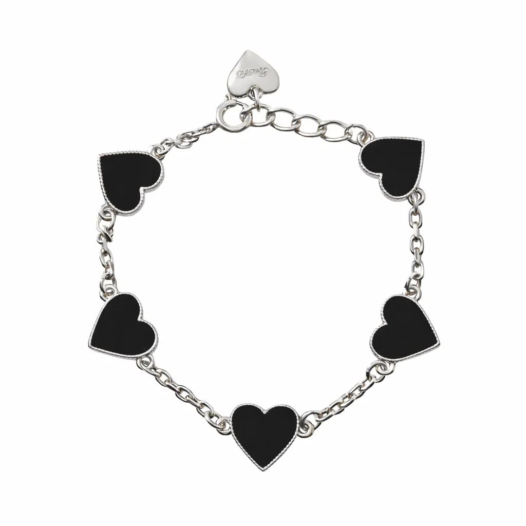 【残りわずか】Chain Heart Bracelet(BLACK)