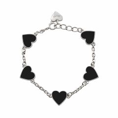 【残りわずか】Chain Heart Bracelet(BLACK)