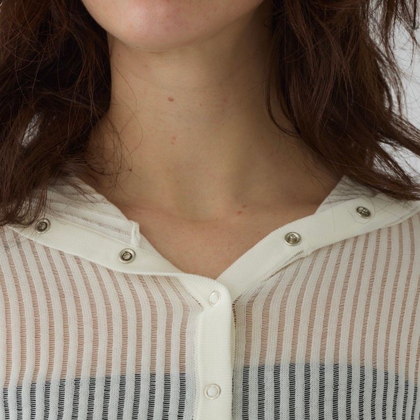 【残り一点】Sheer Ribbed Hoodie