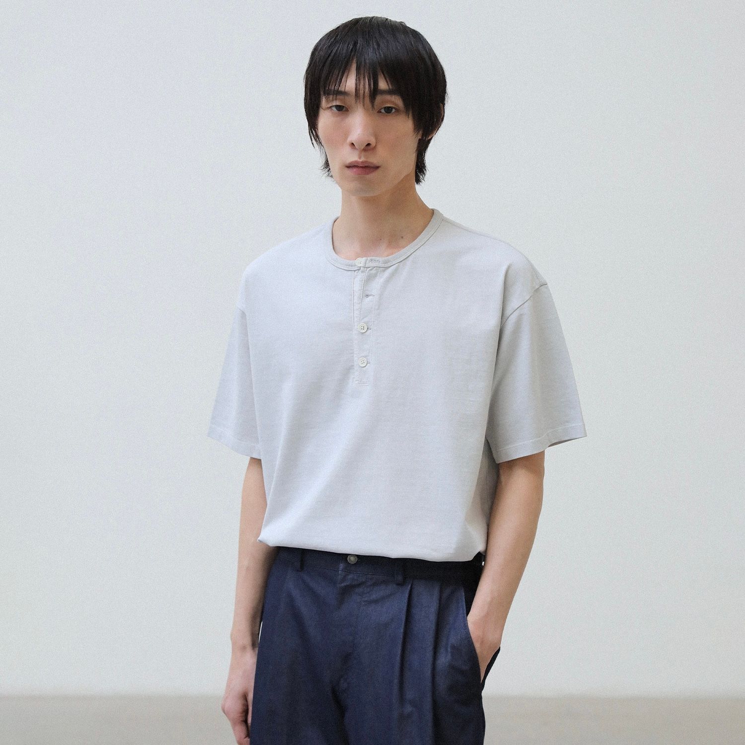 【残り一点】French Henry Neck Garment Tee