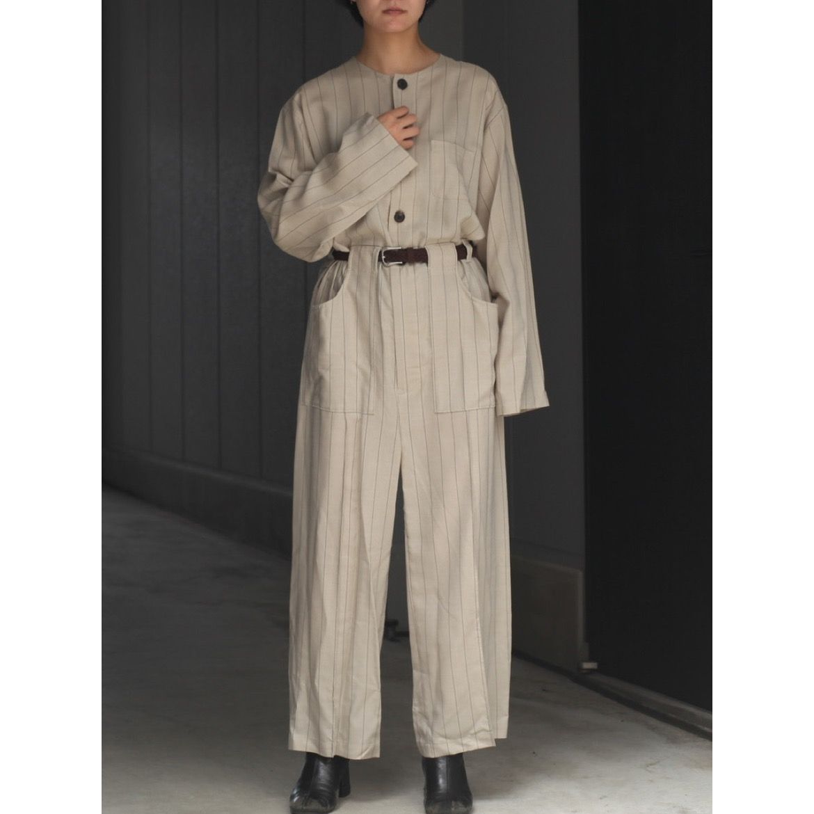 MATSUFUJI - 【残り一点】Dobby Weave Jumpsuit | ACRMTSM ONLINE STORE