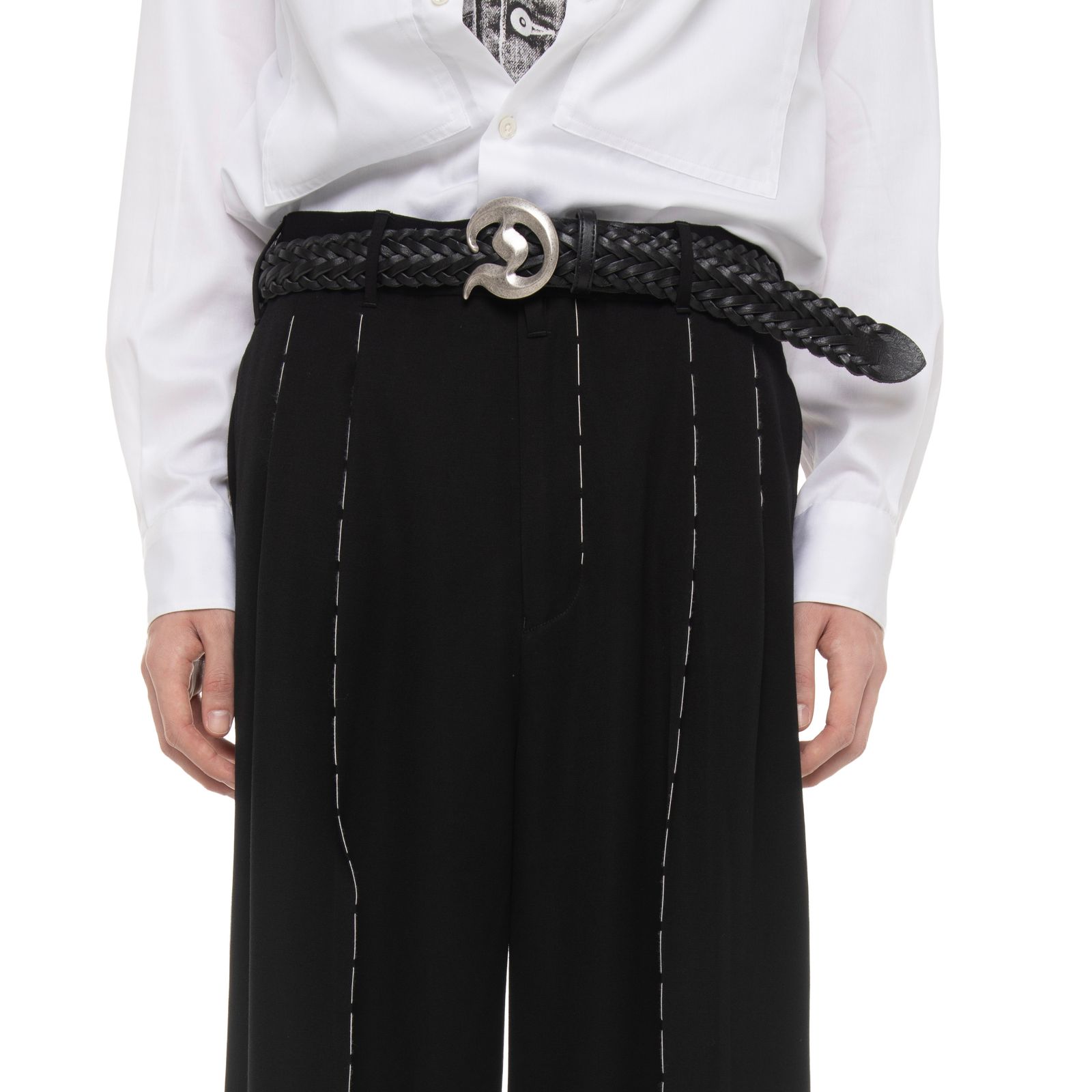 【残り一点】"D"Buckle Braided Leather Belt