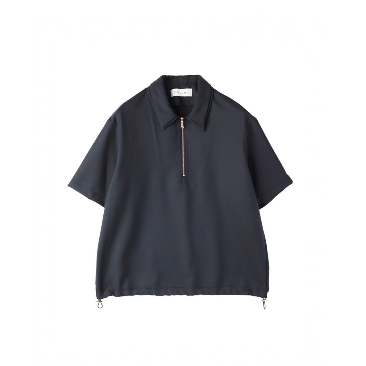 【残り一点】Dry Gabardine Layered Collar Half Zip Shirt