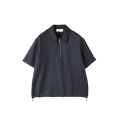 【残り一点】Dry Gabardine Layered Collar Half Zip Shirt