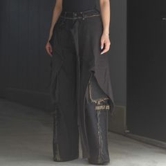 【残り一点】Slash Seam Twist Cargo Jeans with Wrapped(COALMINE RIGID)