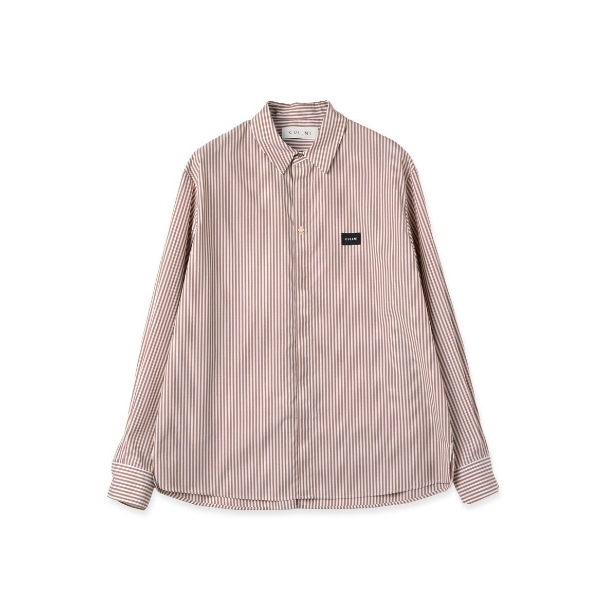 【残り一点】High Count Broad Embroidery Patch Stripe Shirt