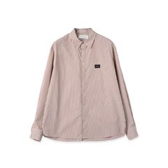 【残り一点】High Count Broad Embroidery Patch Stripe Shirt