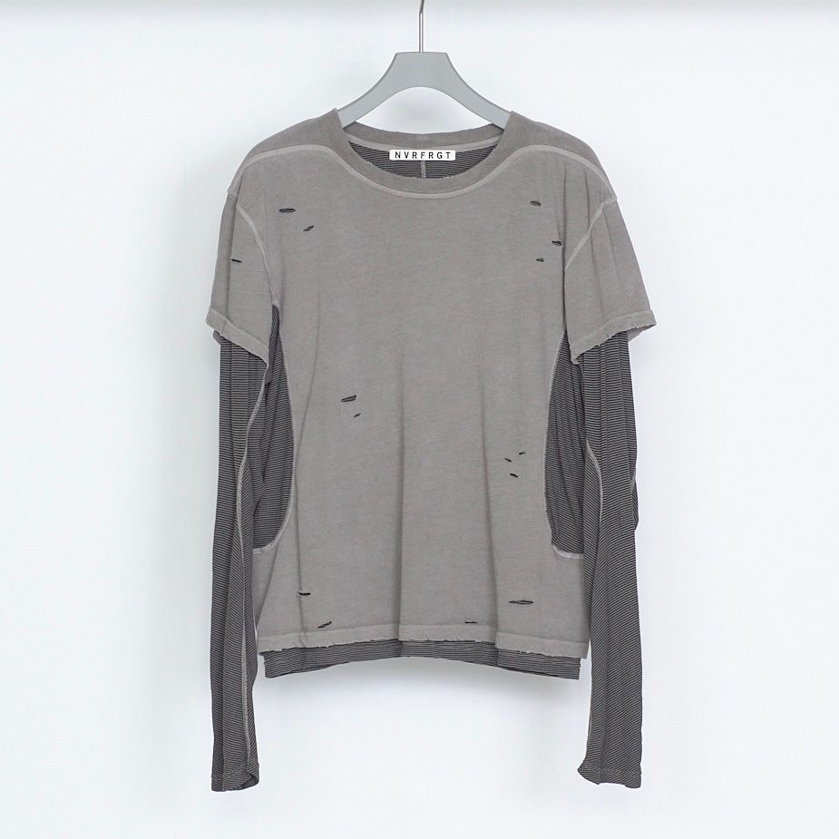 【残り一点】Distressed Panneld Half Sleeve T-Shirt