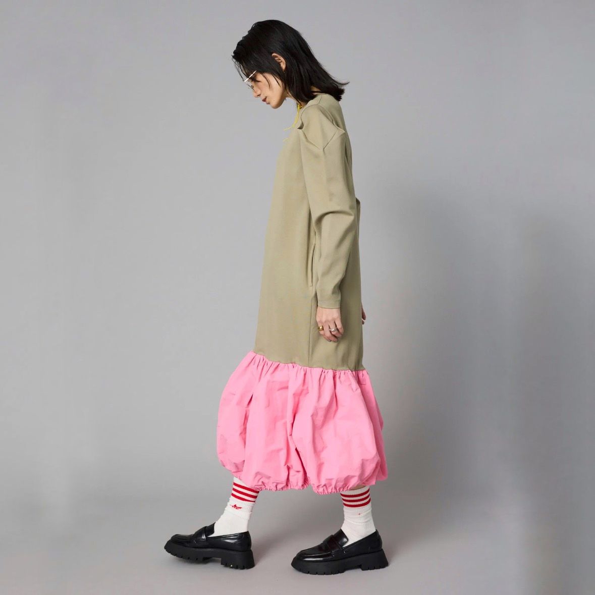 【残り一点】Balloon Hem Ponte Dress