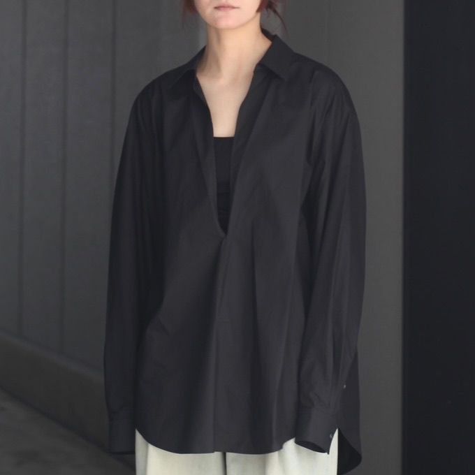 【再販売通知受付可能】Suvin Cotton Oversized Skipper Shirt
