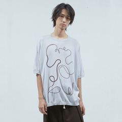 【残り一点】ステッチプリントショートSLニットPO