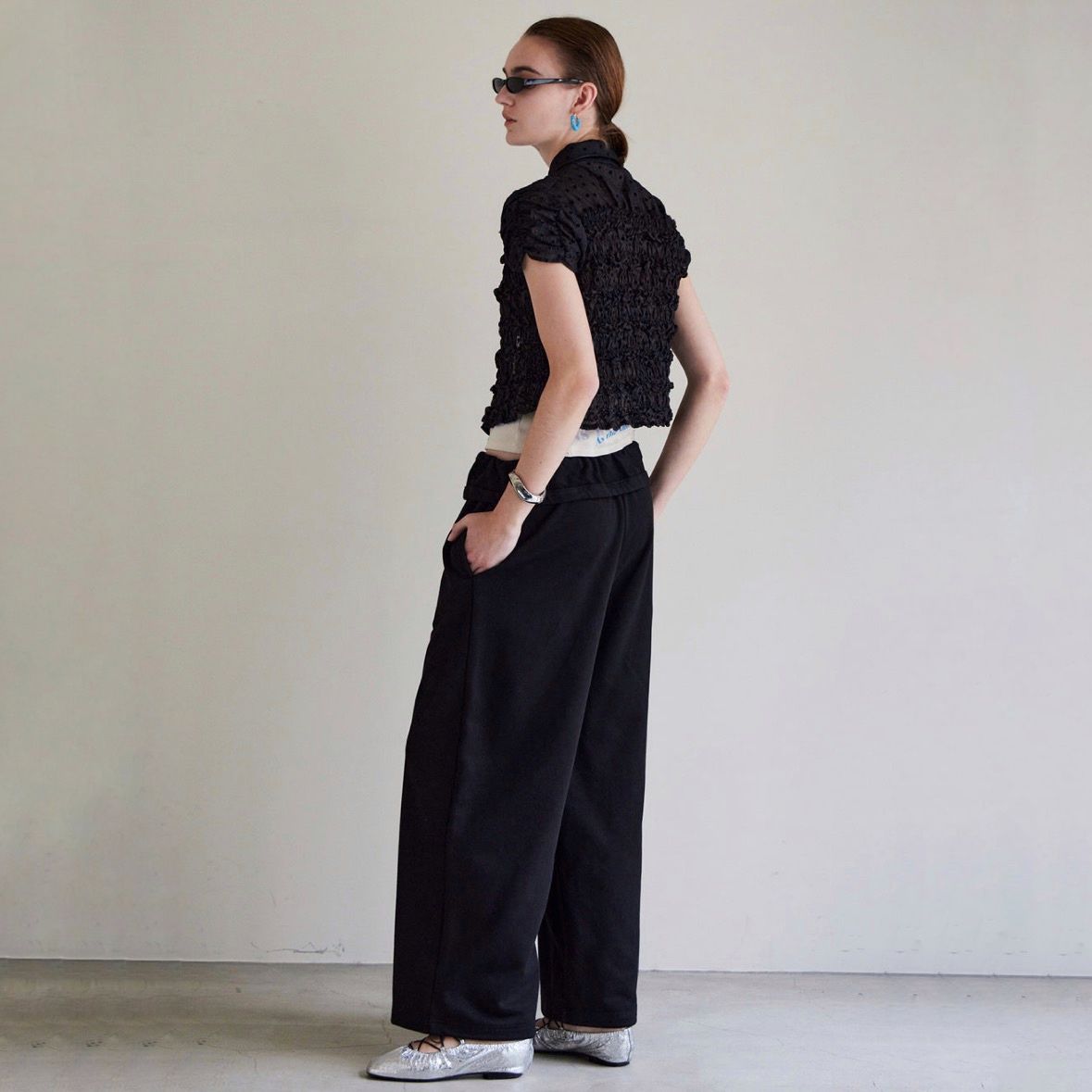【残り一点】Button Slit Turn-Back Sweat Pants