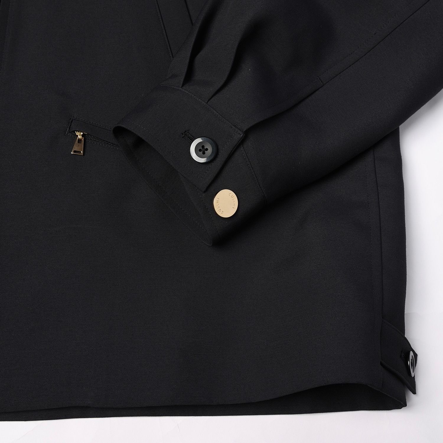 【残り一点】Structuerd Twill Double Cloth Leather Collar Blouson