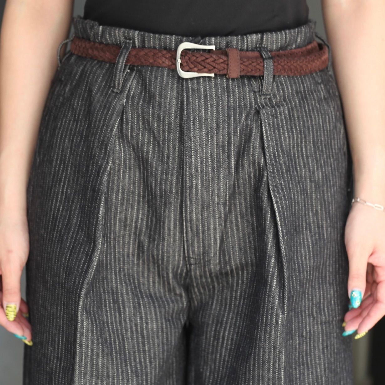 【再販売通知受付可能】Tuck Baggy Type2(STRIPE DENIM ONE WASH)
