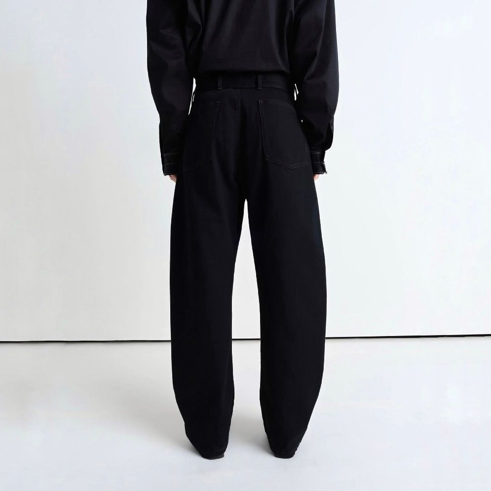 パンチパーマ Lemaire twisted belted 正規取扱店】LEMAIRE TWISTED BELTED PANTS BLACK (ルメール