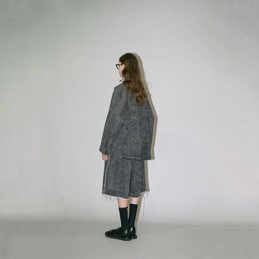 【残り一点】ピグメントプリントデニムシャツジャケット