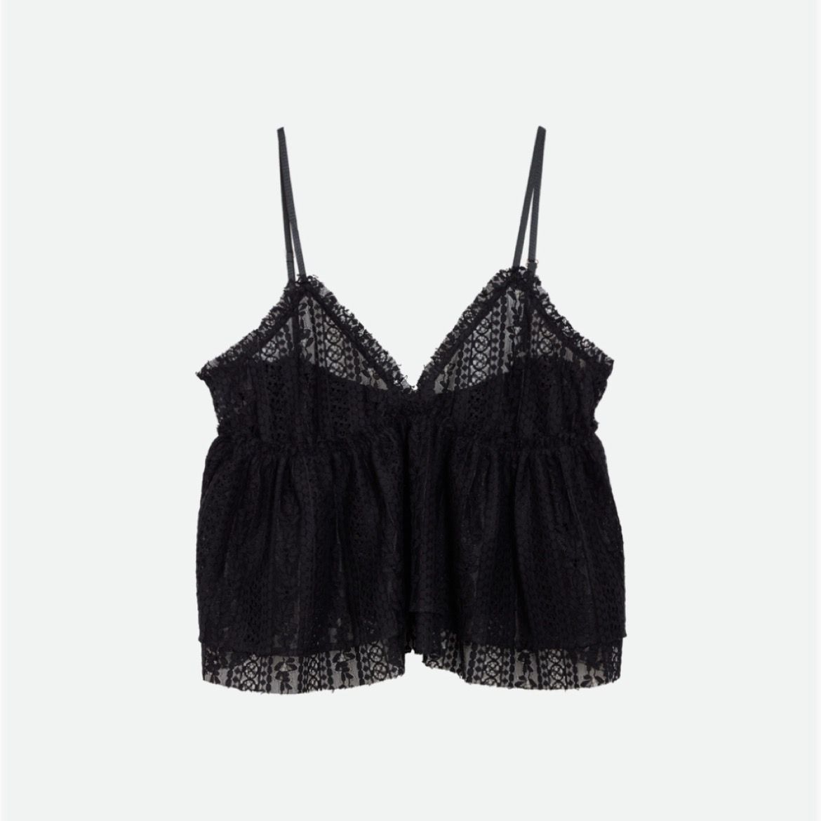 ナウンレス NOUNLESS SHEER LACE CAMI TOPS （WINE） NOUNLESS - 【残り一点】Sheer Lace Cami Tops | ACRMTSM ONLINE