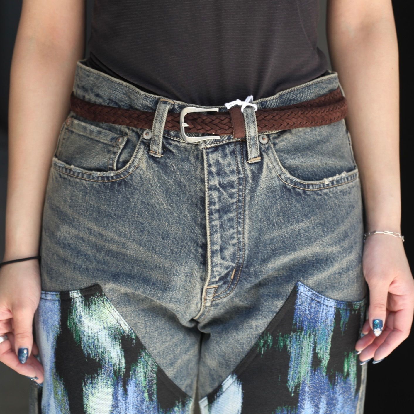 【残り一点】Flower Patch Work Denim Pants