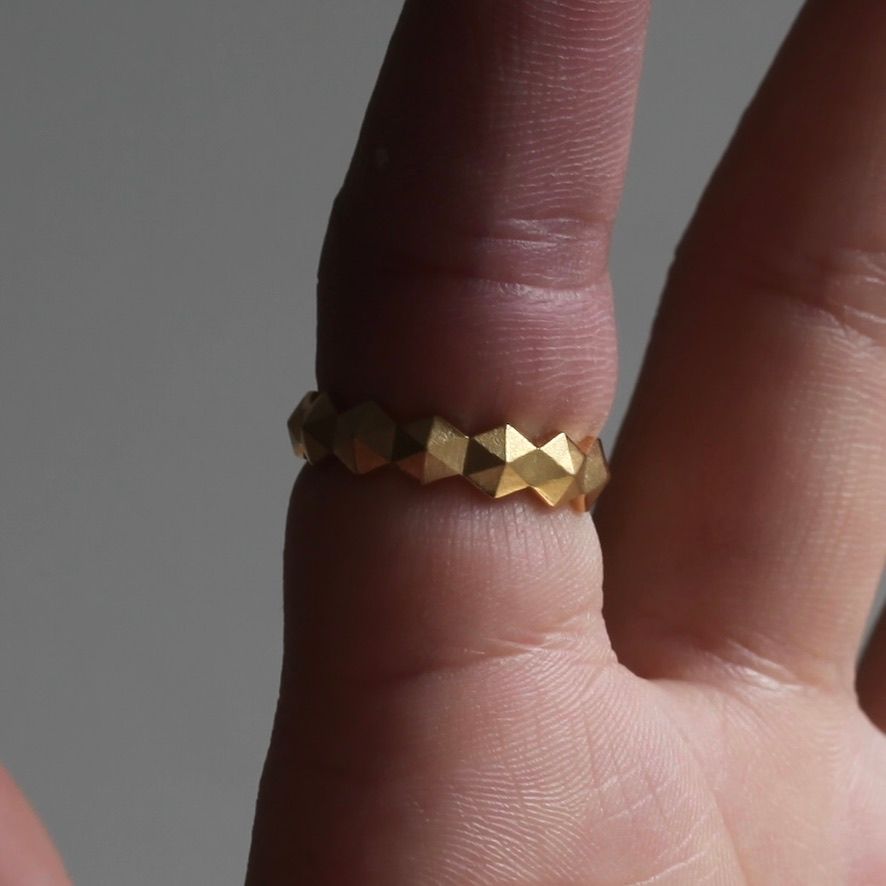 【お取り寄せ注文可能】Honeycomb Studs Ring S(GOLD)